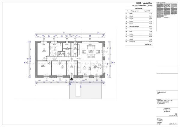 3B. típus - nettó: 108,96 m²