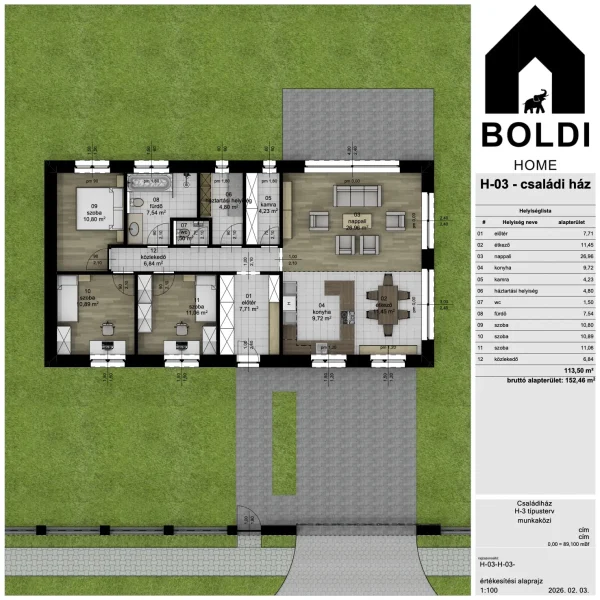 3B. típus - nettó: 108,96 m²