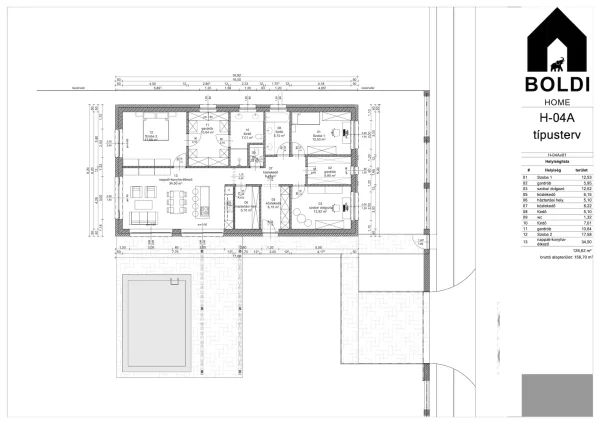 4A. típus - nettó: 126,62 m²