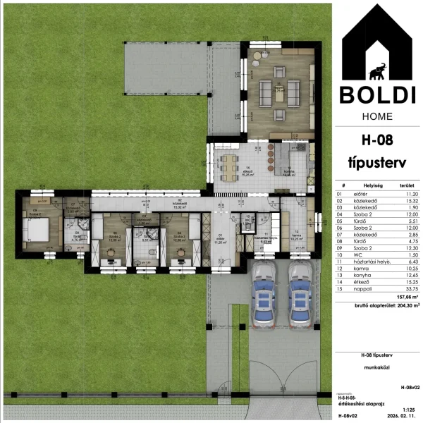 8. típus - nettó: 157,66 m²