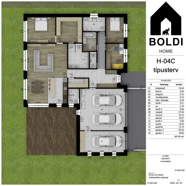 4C. típus - nettó: 217,51  m²