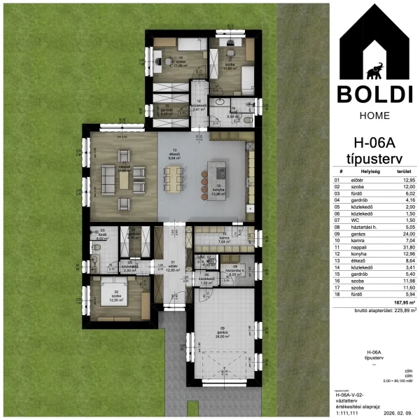 6A típus - nettó: 167,95 m²